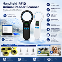 Escáner de Animales, Lector RFID Portátil de 134.2 khz, Tipo FDX-b, Lector de Microchip para Mascotas, Lector de Animales para Identificación de Perros, Gatos y Ganado