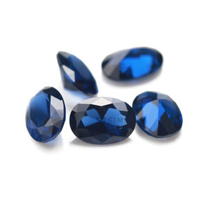 ST宝石卸売中国宝石オーバルカットブルーナノ合成サファイア石販売 - Product Image 3