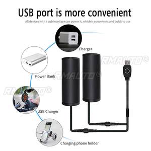 Cubierta de manillar calefactable USB para motocicleta, 3/5 velocidades, 22-30 mm, puños calefactables, empuñaduras eléctricas para coche, calentadores de manillar para invierno - Product Image 2