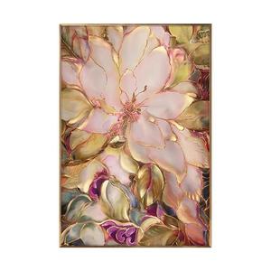 Arte moderna fiori parete <span class=keywords><strong>artista</strong></span> soggiorno decorazione parete vetro parete cristallo porcellana pittura - Product Image 1