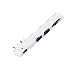 Doonjiey Dual Type C Adapter Dock with <span class=keywords><strong>USB</strong></span> mobile charger hub SD/TF Slot For PC for <span class=keywords><strong>Macbook</strong></span> Pro 13 15 <span class=keywords><strong>Air</strong></span> Mi Pro#T2 - Product Image 5