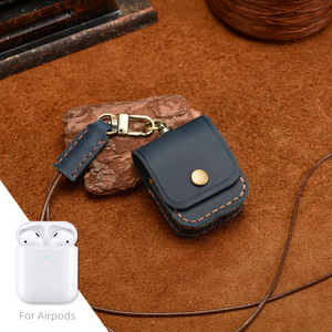 Funda de Cuero Genuino de Lujo para Airpod 1 2 3 4 Generación con Gancho, Funda para Auriculares Inalámbricos para Airpod Pro - Product Image 3