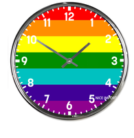 Horloge murale ronde Rainbow (Lavender Update) sans tic-tac, classique, silencieuse, fonctionnant à piles, pour bureau, salon