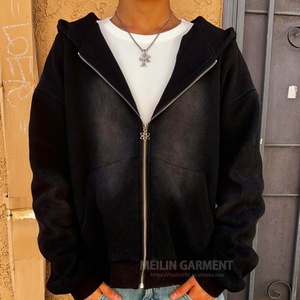 Custom Waffle Texture Knit Vintage Sun Faded Hoodie for <b>Men</b> <b>Jackets</b> <b>Pullover</b> Zip up Waffle Hoodies for <b>Men</b> - Product Image 1