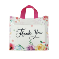 Sacs 'Merci' en Plastique, Sacs de Courses pour Vêtements avec Poignée Souple, pour Magasins de Détail, Boutiques et Petits Cadeaux