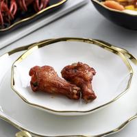 Vente en Gros de Sets de Vaisselle Luxe en Porcelaine Fine, Bordure Dorée, Noire et Blanche, Style Nordique, Logo Personnalisé, Bols et Cuillères