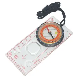 Outdoor Camping Magnifying Compass With Ruler Scale Orienteering Map Ruler Measure Tools