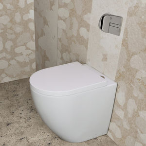 Design moderne en céramique Vaso Sanitario Logo personnalisé Réservoir dissimulé flottant sans réservoir <span class=keywords><strong>WC</strong></span> carré Salle de bain P-Trap pour lavabo - Product Image 4