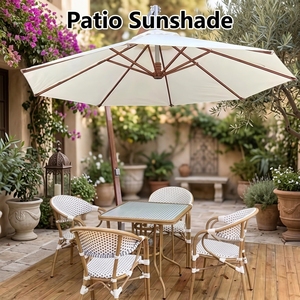 Parasol de jardin carré ou rectangulaire avec poteau central pour terrasse, table de repas extérieure, toile de protection solaire pour salon - Product Image 2