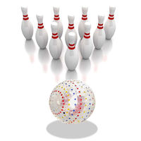 Ensemble de bowling gonflable géant, grandes quilles de bowling gonflables en PVC avec boule pare-chocs transparente, jeu de team building en plein air sur pelouse