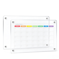 Tableau de planification mensuel et hebdomadaire magnétique en acrylique personnalisé, effaçable à sec, réutilisable, tableau blanc pour réfrigérateur pour la gestion du calendrier