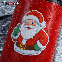 Autocollants de Noël personnalisés, étiquettes de Père Noël en rouleau, autocollants en vinyle imperméables pour boîtes cadeaux, scellage de cadeaux, emballage de fêtes, décalcomanies, logo