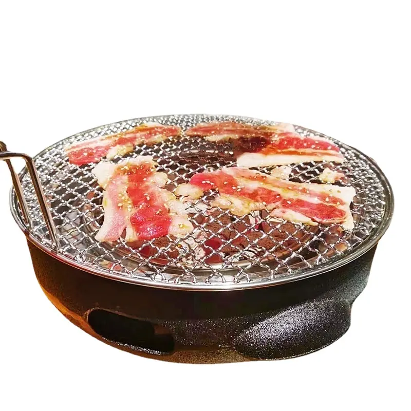 Hot Portable Barbeque Camping Outdoor Foldable Small Steel Charcoal Stainless Round Shape Korean Restaurant Table Top Bbq