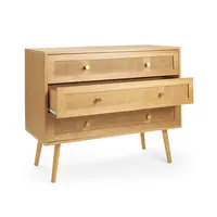 Luxury MDF Chest of Drawers for Bedroom, Wood and Rattan
