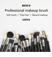 Ensemble de 42 pinceaux de maquillage de luxe de haute qualité, personnalisés, en poils de chèvre naturels, avec étiquette privée, professionnels