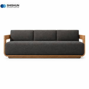 Modern Luxury Teak Wood Outdoor Set with Waterproof <b>Cushions</b> for Villa Patio <b>Garden</b> Courtyard & Hotel Use Ss-huaijin-teak - Product Image 3