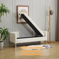 Banc de rangement ottoman moderne en tissu capitonné en gros pour la chambre à coucher, utilisation domestique, vie confortable