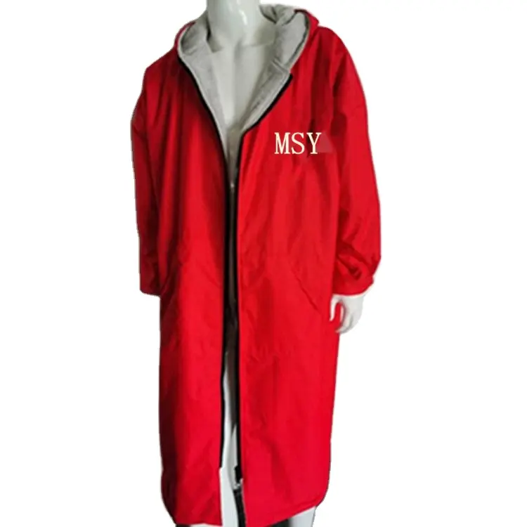Mens Waterproof Swim Parka robe 70x110cm or custom Youth  Adult Swim Parka coat with fleece lining