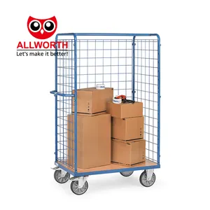 China Feito equipamento armazenamento armazém A Type Logistic 4 Sided Roll Cage