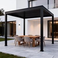 Pérgola Retráctil Motorizada Europea con Sensor de Lluvia y Presión, Estructura de Aluminio con Recubrimiento en Polvo