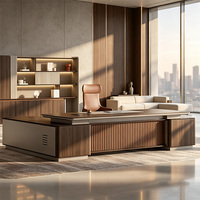 Bureau de direction haut de gamme en forme de L avec armoire de classement, mobilier de bureau modulaire pour salle de direction