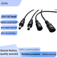 Câble d'extension d'alimentation à 2 broches mâle/femelle à extrémité ouverte DC 5,5*2,1 mm pour caméra de sécurité CCTV et bande LED extérieure