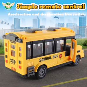 Children1/30 Quy <span class=keywords><strong>M</strong></span>ô Vàng RC Xe Trường Xe Buýt Nhựa Chiếu Sáng Xe 27Mhz 4-Kênh Điều Khiển Từ Xa Xe Buýt Trường Học Đồ Chơi Cho Trẻ Em - Product Image 3