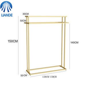 売れ筋の鉄製フロアスタンド型ダブルコートラック、モダンデザイン、耐久性があり安定、ホテル、リビングルーム、モール家具、カスタマイズ可能 - Product Image 6