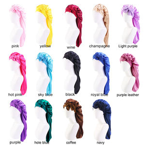 Damen Turban Double Layer Wende haube Schlafmütze mit Krawatten band Großhandel Haartrockner Schlafmützen für Frauen - Product Image 6