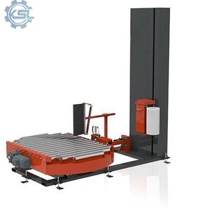Completamente automatico con erogatore di fogli completamente automatico Stretch Wrapping pellicola avvolgente macchina di copertura con trasportatore - Product Image 1