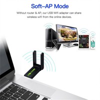 Adaptateur USB WiFi 6 5G/2.4GHz 1800Mbps USB3.0 Dongle Wi-Fi Carte Réseau Sans Fil 802.11ax Récepteur Antenne WiFi Adaptateur Win10/11