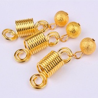 Jachon New Golden Hair Jewelry Charms Verdrehte Zopf ringe mit hängenden Metall-Haarmanschetten Kupferhaar-Dreadlocks