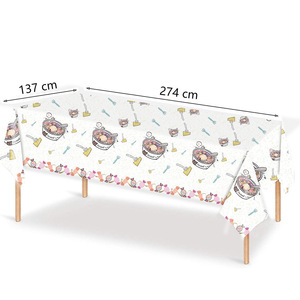 Yunik Hot Pot Theme Disposable <b>Tablecloth</b> 137x274cm Party Decorative Cover Water Resistant Odor Free - Product Image 2