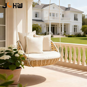 Silla Colgante Redonda de Mimbre Tejido Moderno para <span class=keywords><strong>Terraza</strong></span>, Balcón, Jardín, Patio, <span class=keywords><strong>Hamaca</strong></span> - Product Image 3