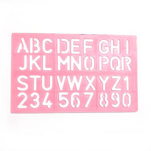 Kit de pochoirs en plastique pour scrapbooking à faire soi-même, lettres et chiffres, outils de dessin pour enfants, modèles d'alphabet, 4 pièces - Product Image 3