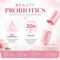 Capsules de Probiotiques pour Femmes Marque Blanche 60 milliards d'UFC pour l'Équilibre de la Flore Vaginale et le Soulagement de la Santé Urinaire Certifiées GMP 60 unités