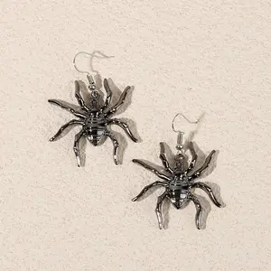 欧美时尚新款昆虫奢华蜘蛛耳坠女性3D动物耳环饰品