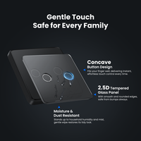 Interrupteur mural tactile intelligent GIRIER Tuya 2.5D en verre trempé, fil neutre requis, compatible ZigBee UE