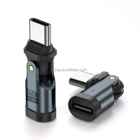 Pliage à 180 degrés 3 embouts magnétiques Type C vers USBC Convertisseur adaptateur de chargeur pour ordinateur portable