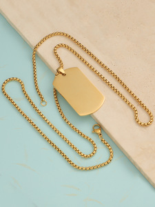Nouveau <span class=keywords><strong>collier</strong></span> pendentif en acier inoxydable style <span class=keywords><strong>militaire</strong></span> hip-hop pour hommes et femmes, avec plaque d'identification nominative - Product Image 5