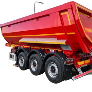 Chine marque 3/4 /5 essieux U 60 tonnes 80 tonnes hydraulique 60 mètres cubes côté Dumper Dump Ttiper remorque basculante - Product Image 1