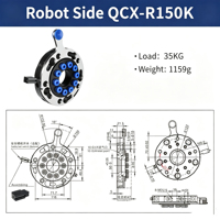 Changeur d'outils rapide pour robot série QCX 35kg 75kg, Changeur d'outils robotisé avec module de signalisation pour effector final