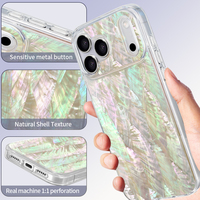 Coque de téléphone antichoc brillante opalescente en PC époxy et TPU, motif coquillage scintillant, de luxe, pour 17 Pro 17 Pro Max Air