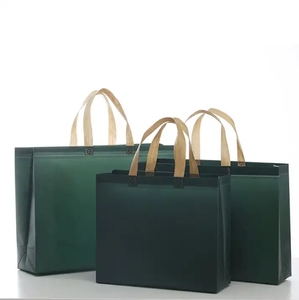 Bolsa de compras ecológica reutilizable con logotipo personalizado en color liso impreso para uso diario y de regalo - Product Image 1