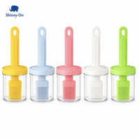 Bouteille à huile ménagère avec pinceau, petite potte à huile de cuisine, résistante aux hautes températures, pour la cuisson et le barbecue, en plastique PP monobloc