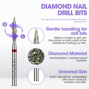 Electroplated Diamond Conical Nail <b>Drill</b> <b>Bit</b> Russian Manicure For Cuticle Dead Skin Posterior Edge Prep Manicure Salon Tools - Product Image 5