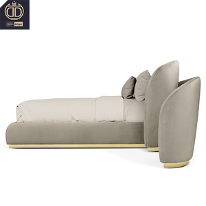 Cao cấp tùy chỉnh thiết kế lạ mắt Giường gỗ nội thất giường bọc đôi Vua Kích thước sang trọng tùy chỉnh khung giường - Product Image 5