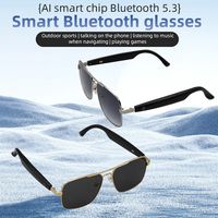 Lunettes de traduction intelligentes AI Lunettes de traduction de dialogue automatique multilingue Lunettes de soleil BT Call Music Earphone