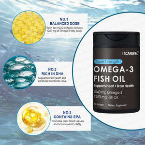 Üçlü gücü Omega 3 balık yağı yüksek güçlü balık yağı Omega-3 EPA & DHA Premium vahşi yakalanan ve Burpless balık yağı ile ek - Product Image 2