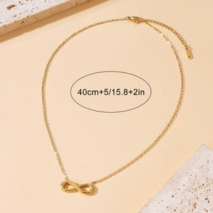 Collana a catena in acciaio al titanio per donne semplice amore infinito 8 parole in acciaio inossidabile - Product Image 4